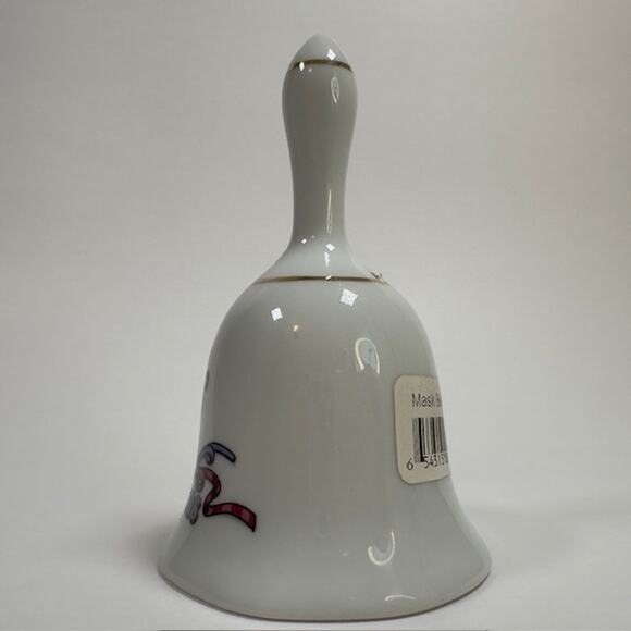 New Orleans Mardi Gras Mask Dinner Bell Porcelain Ceramic Vintage - Picture 3 of 9